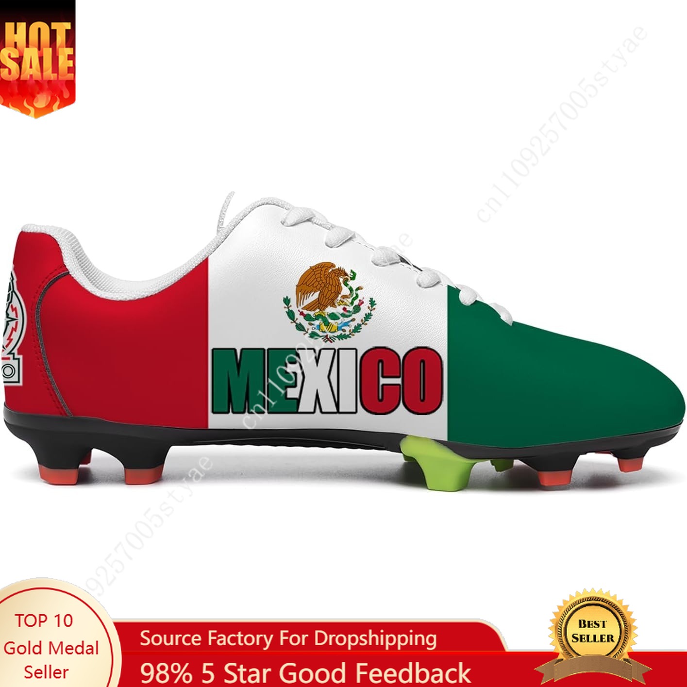 Oxford Lace Up Women - Mexiko-Flagge Mexikanische Fußballschuhe Herren Damen Fußballschuh