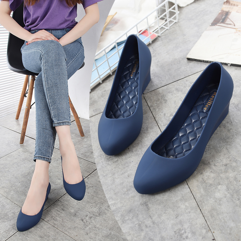 Women'S Shoes Navy Blue - Resillee Damen-Jelly-Schuhe mit Keilabsatz in Marineblau,