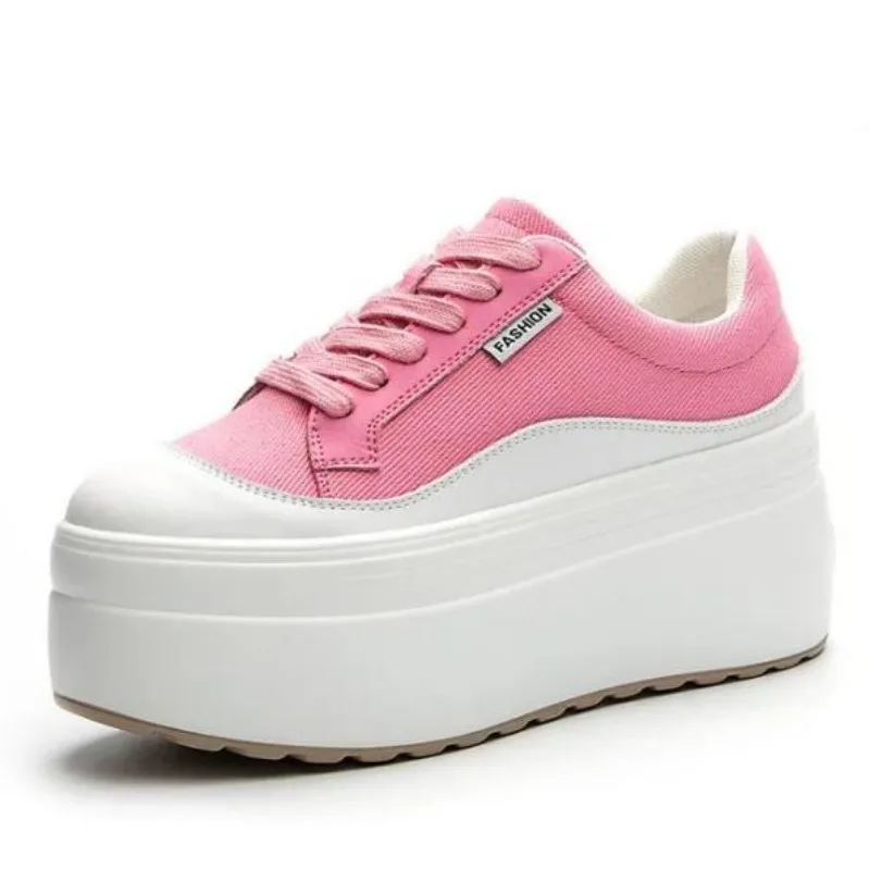 Women'S Shoes Com - 8cm Neue Leinwand Echtes Leder Frauen