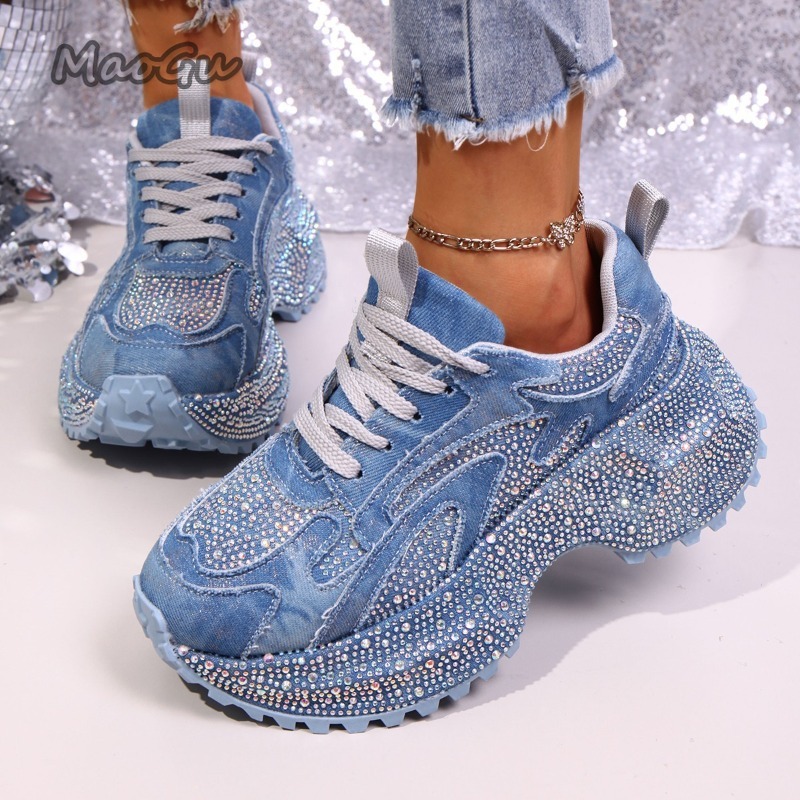 Women'S Shoes Com - Mode Strass frauen Chunky Turnschuhe Dicke