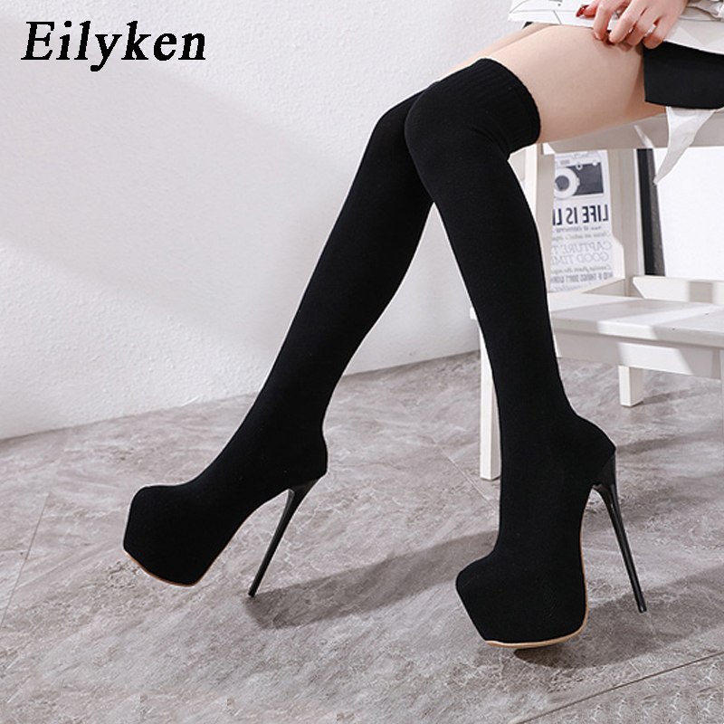 Sock Boot Women - Eilyken Mode Plattform Stretch Stoff Über