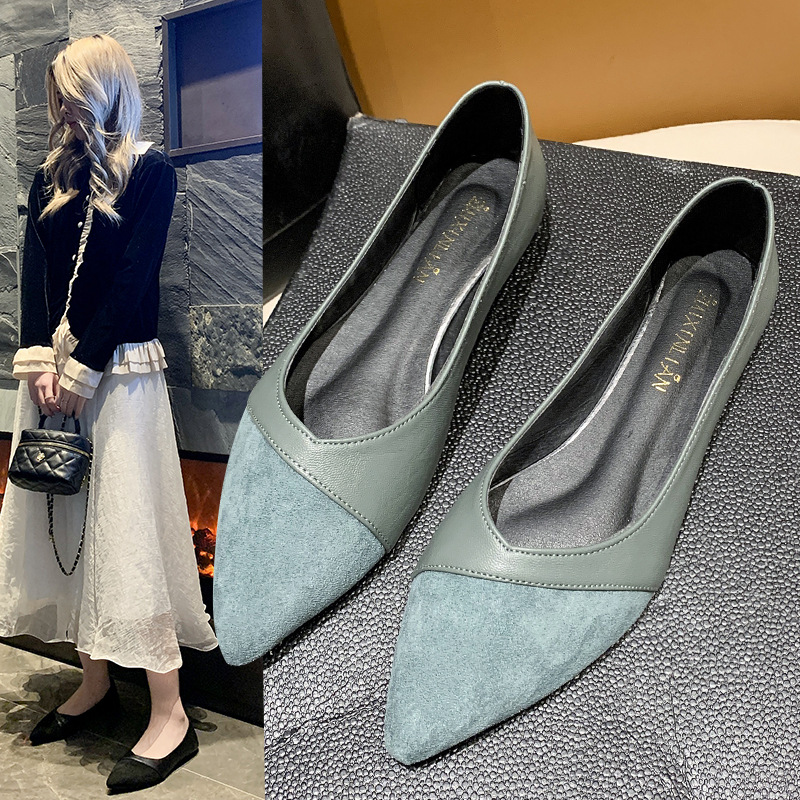 Pointed Toe Flat - Flache schwarze Lederschuhe für Damen. Vielseitige