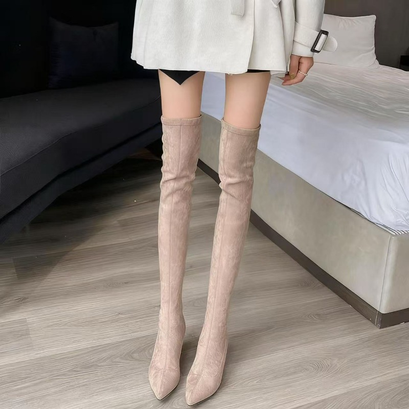 Sock Boot Women - Sexy Damenstiefel, spitzer Zehenbereich, Overknee-Stiefel, quadratischer
