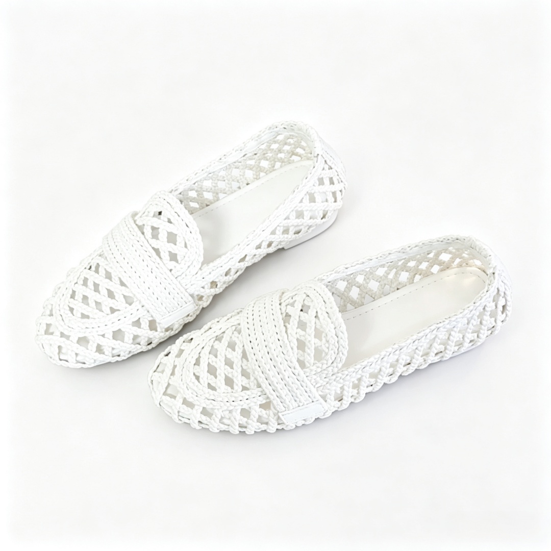 Women Shoes Luxury Brand - Luxusmarke Damen-Slipper Handgewebte Schuhe Pendler-Schuhe Minimalistisch