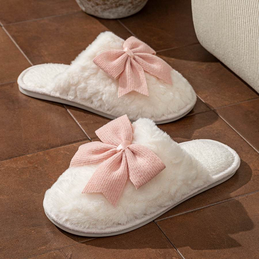 Women Shoes For Winter - YNPO 2026 Niedliche Modische Schmetterling-Schleife Damen-Hausschuhe