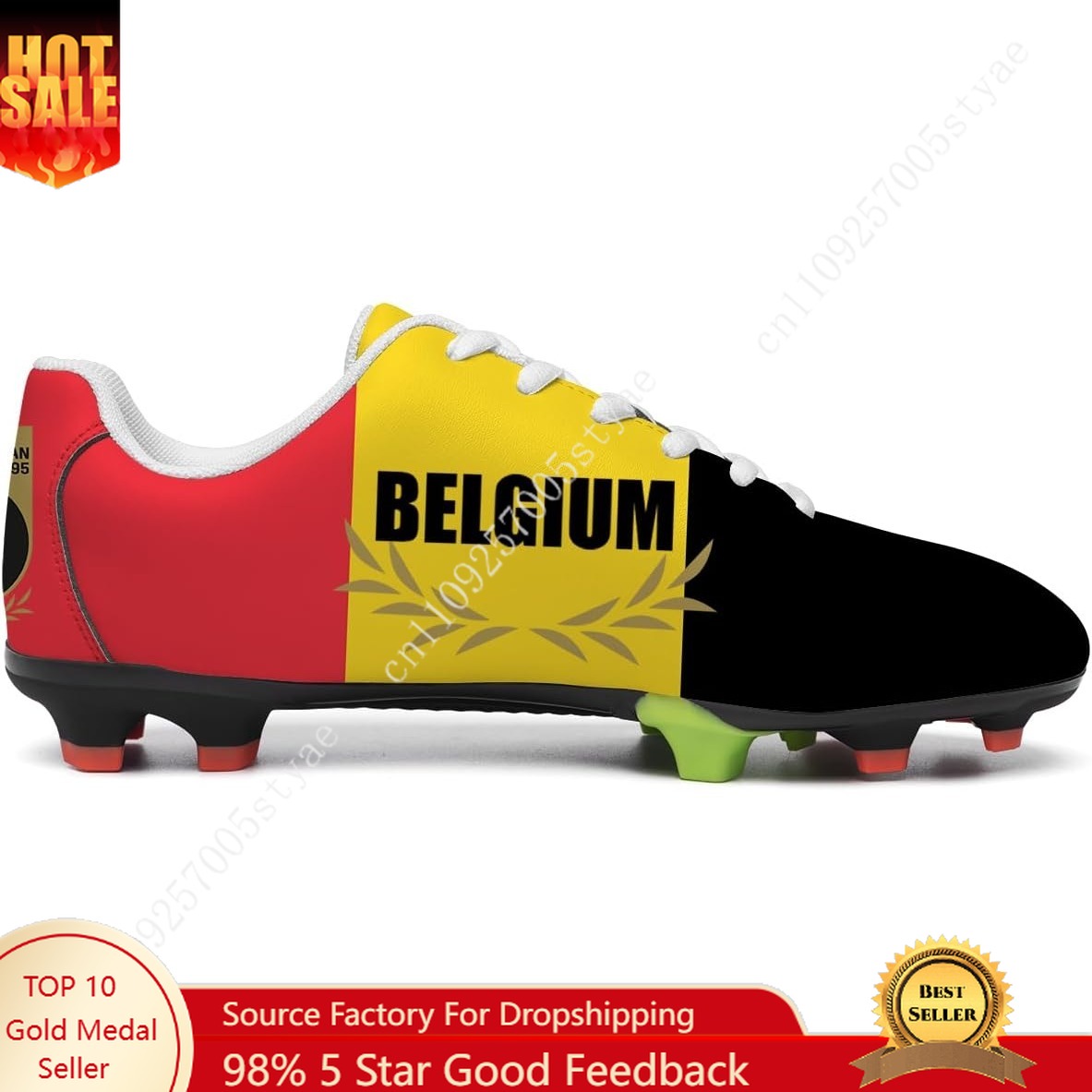 Oxford Lace Up Women - Belgien-Flagge Fußballschuhe Herren Damen Fußballschuh PU