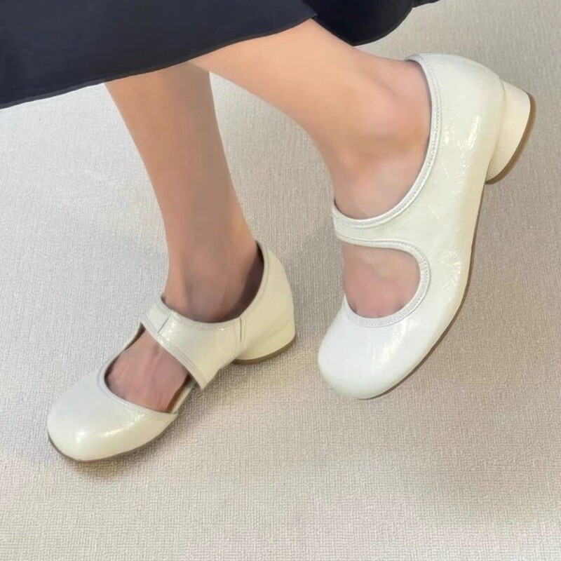 Women Shoes Luxury Brand - Damen-Loafer mit Absatz, modische Mary-Jane-Lederschuhe, Sommersandalen