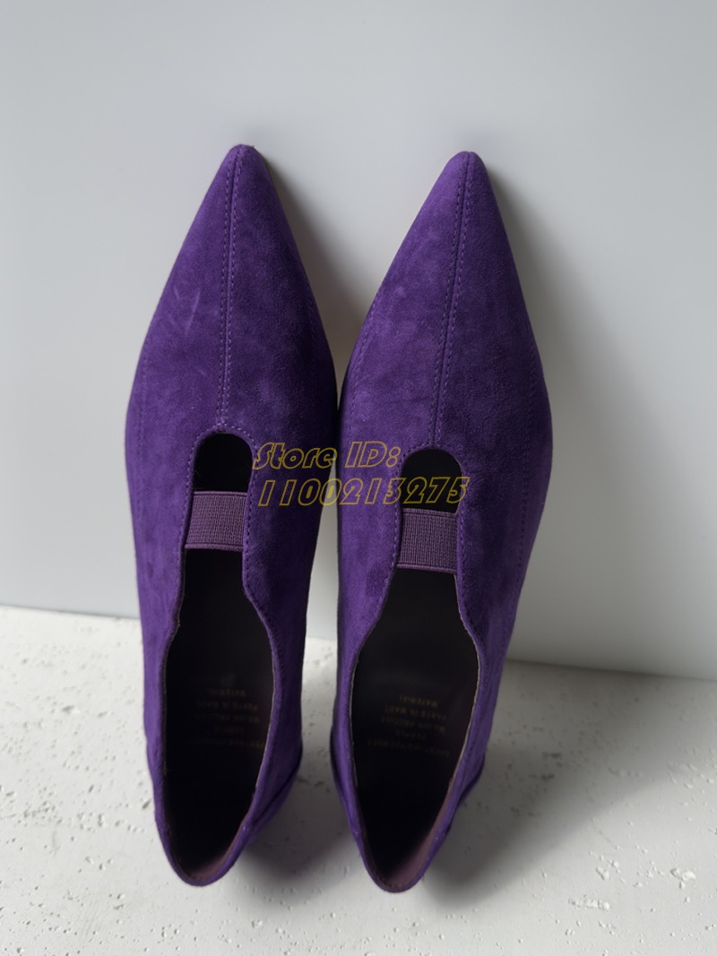 Lila Wildleder-Pumps mit spitz – Women Shoes For Winter Bewertung und Preis