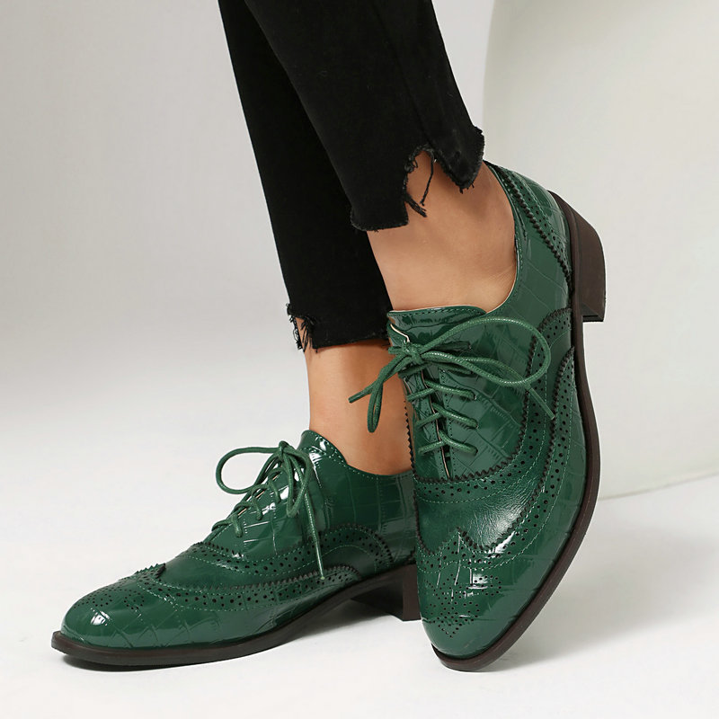 Damen Brogue Oxford Schuhe mit – Oxford Lace Up Women Bewertung und Preis