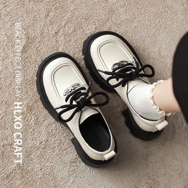 Weiße Plateau-Oxford-Schuhe fü – Oxford Lace Up Women Bewertung und Preis