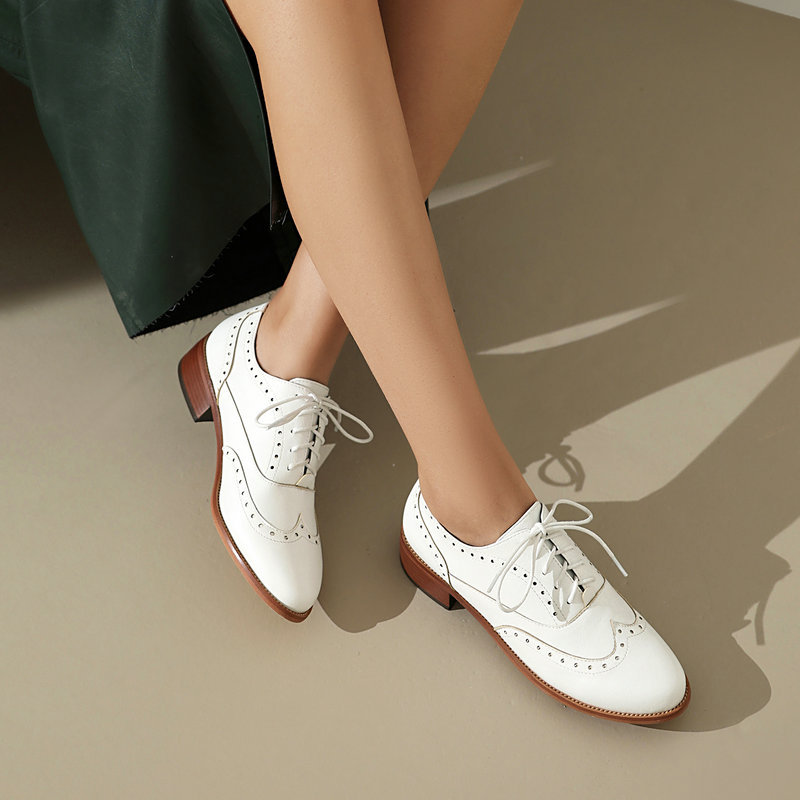 Brogue Oxford Schuhe Damen Sch – Oxford Lace Up Women Bewertung und Preis
