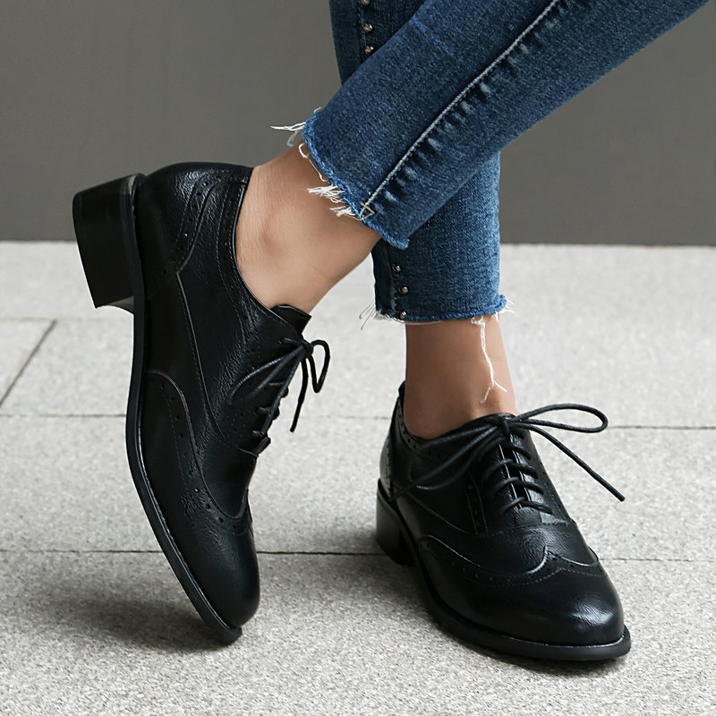 Brogue Oxford Schuhe Damen Sch – Oxford Lace Up Women Bewertung und Preis