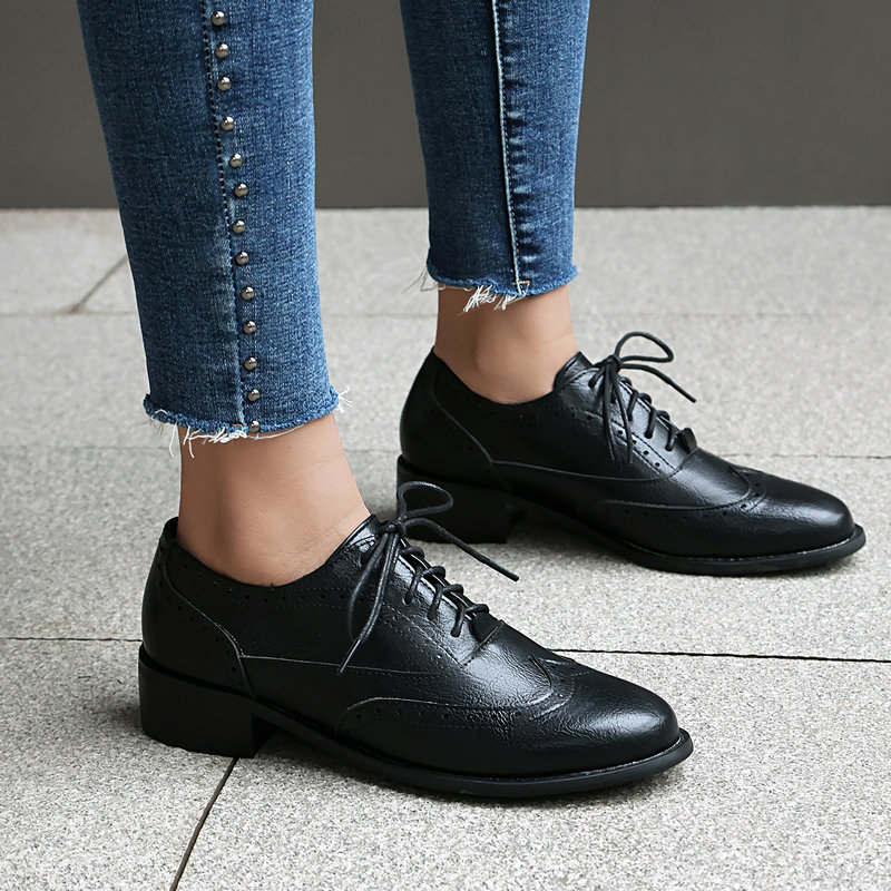 Brogue Oxford Schuhe Damen Sch – Oxford Lace Up Women Bewertung und Preis