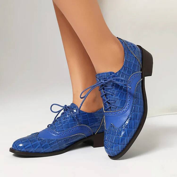 Schnürschuhe mit niedrigem Abs – Oxford Lace Up Women Bewertung und Preis