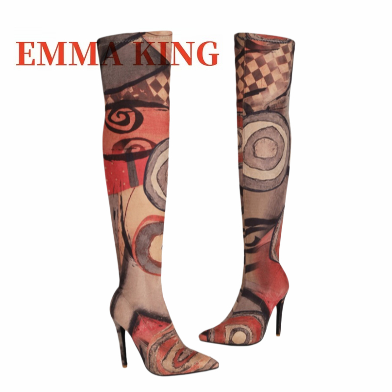 Damen-Stiefel mit Kunstdruck,  – Sock Boot Women Bewertung und Preis
