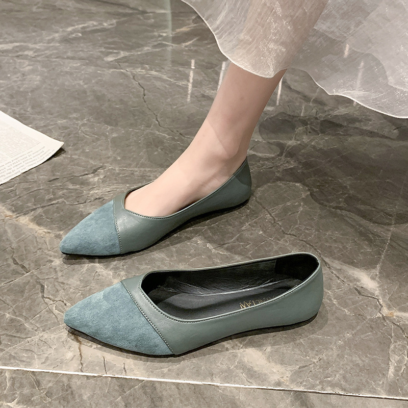 Flache schwarze Lederschuhe fü – Pointed Toe Flat Bewertung und Preis