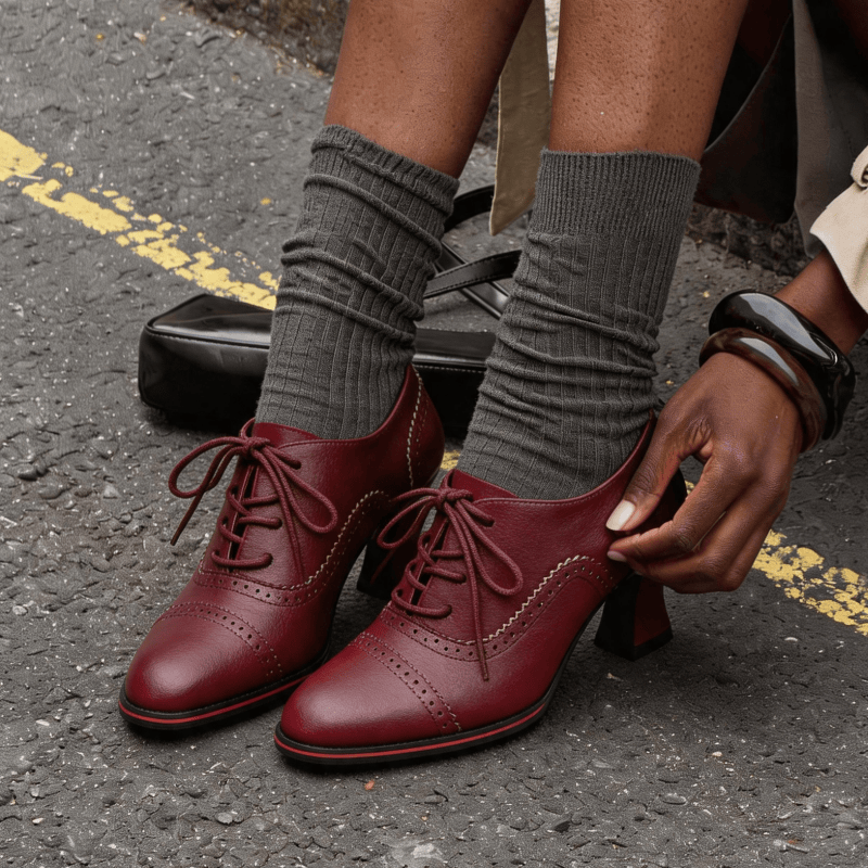 Damen-Brogue-Oxford-Schuhe aus – Oxford Lace Up Women Bewertung und Preis