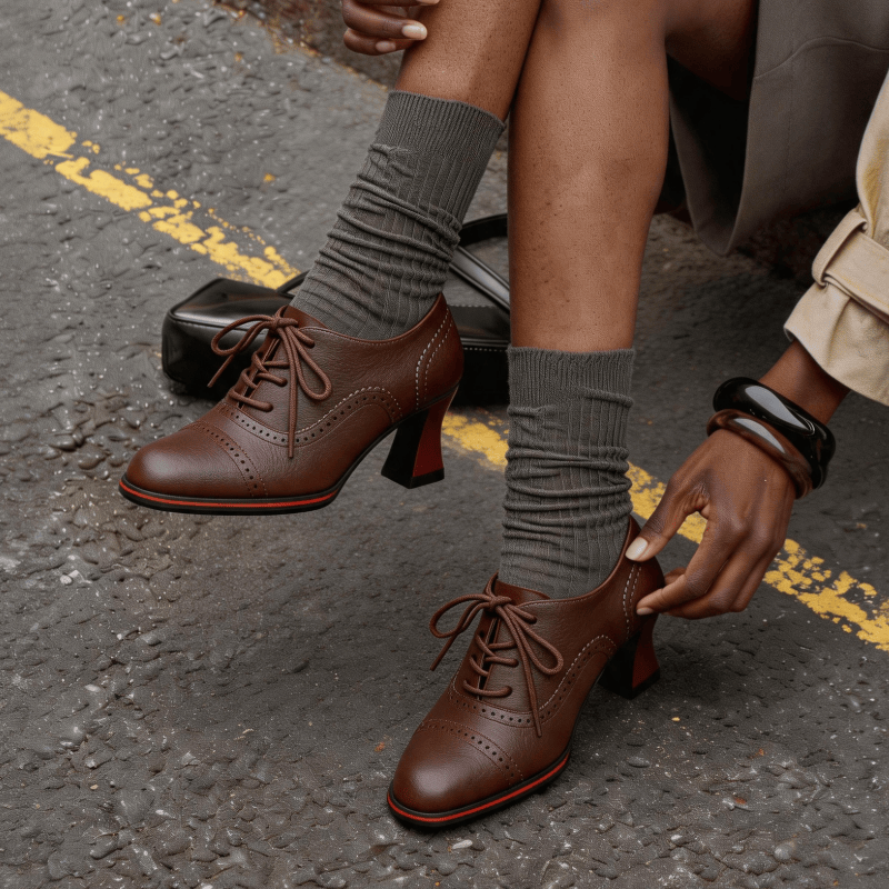 Damen-Brogue-Oxford-Schuhe aus – Oxford Lace Up Women Bewertung und Preis